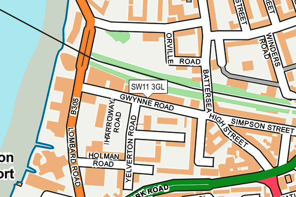 SW11 3GL map - OS OpenMap – Local (Ordnance Survey)