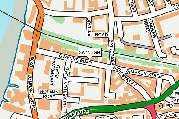 SW11 3GN map - OS OpenMap – Local (Ordnance Survey)