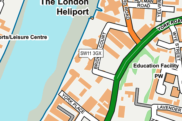 SW11 3GX map - OS OpenMap – Local (Ordnance Survey)