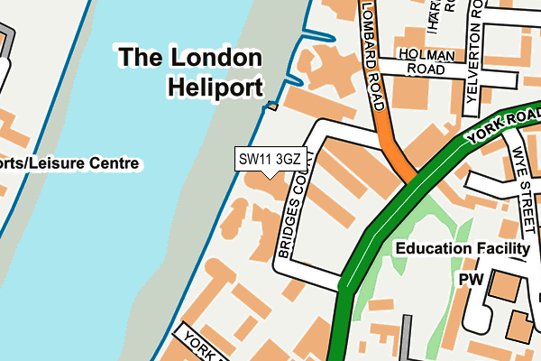 SW11 3GZ map - OS OpenMap – Local (Ordnance Survey)