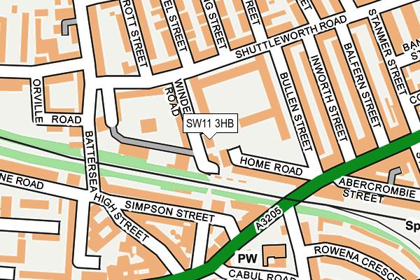 SW11 3HB map - OS OpenMap – Local (Ordnance Survey)