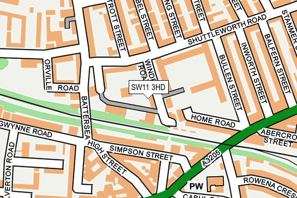 SW11 3HD map - OS OpenMap – Local (Ordnance Survey)