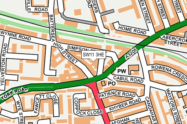 SW11 3HE map - OS OpenMap – Local (Ordnance Survey)