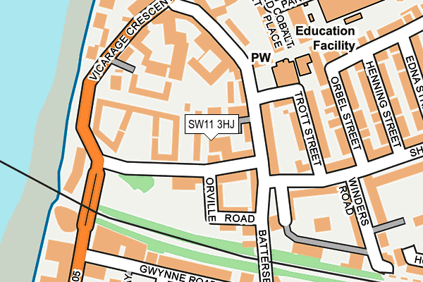 SW11 3HJ map - OS OpenMap – Local (Ordnance Survey)