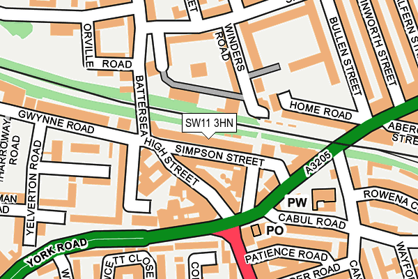 SW11 3HN map - OS OpenMap – Local (Ordnance Survey)