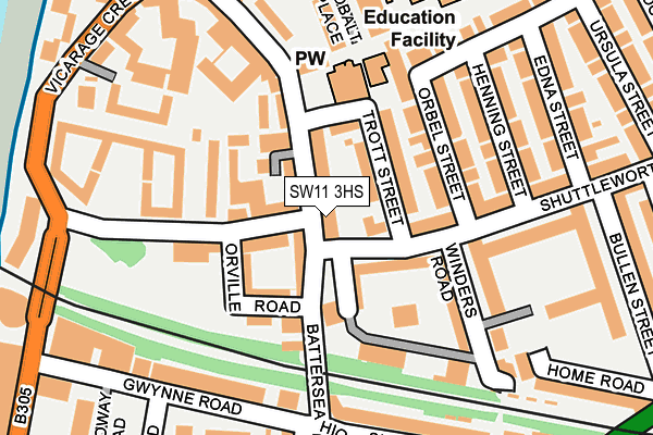 SW11 3HS map - OS OpenMap – Local (Ordnance Survey)