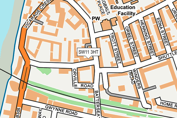 SW11 3HT map - OS OpenMap – Local (Ordnance Survey)