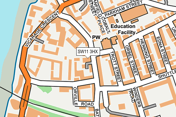 SW11 3HX map - OS OpenMap – Local (Ordnance Survey)