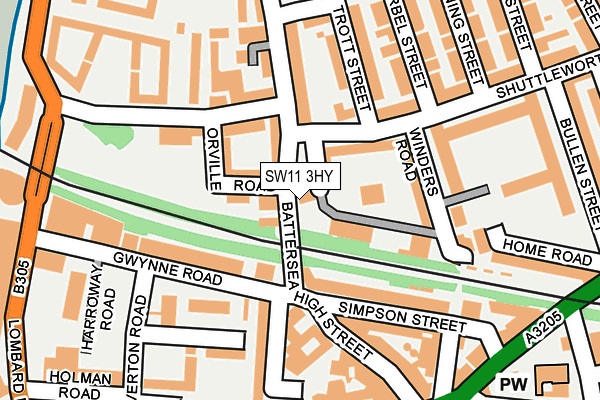 SW11 3HY map - OS OpenMap – Local (Ordnance Survey)