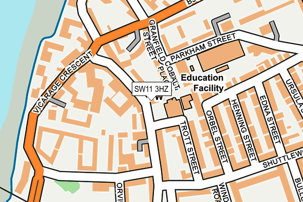 SW11 3HZ map - OS OpenMap – Local (Ordnance Survey)