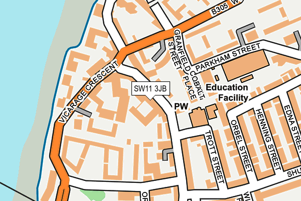 SW11 3JB map - OS OpenMap – Local (Ordnance Survey)