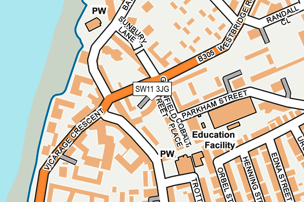 SW11 3JG map - OS OpenMap – Local (Ordnance Survey)