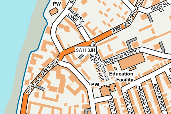 SW11 3JH map - OS OpenMap – Local (Ordnance Survey)