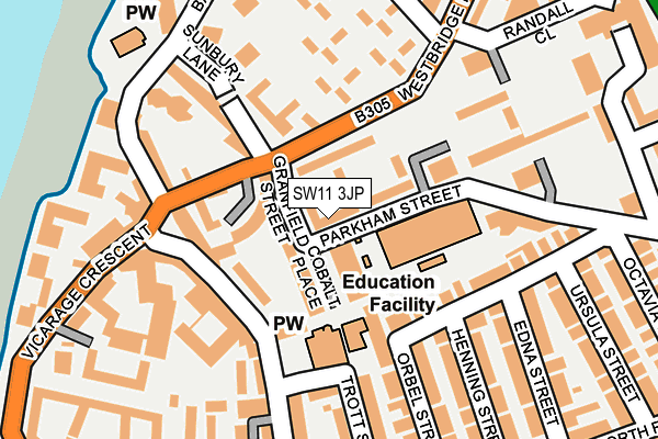 SW11 3JP map - OS OpenMap – Local (Ordnance Survey)