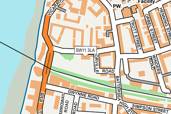 SW11 3LA map - OS OpenMap – Local (Ordnance Survey)