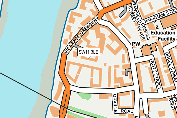 SW11 3LE map - OS OpenMap – Local (Ordnance Survey)