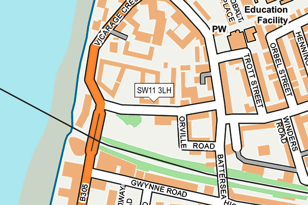 SW11 3LH map - OS OpenMap – Local (Ordnance Survey)