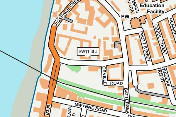 SW11 3LJ map - OS OpenMap – Local (Ordnance Survey)