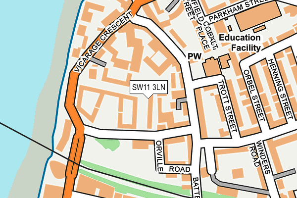 SW11 3LN map - OS OpenMap – Local (Ordnance Survey)