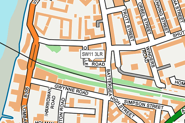 SW11 3LR map - OS OpenMap – Local (Ordnance Survey)