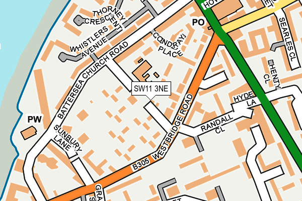 SW11 3NE map - OS OpenMap – Local (Ordnance Survey)
