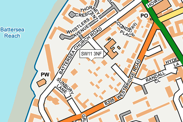 SW11 3NF map - OS OpenMap – Local (Ordnance Survey)