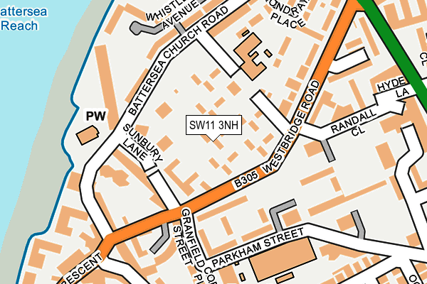 SW11 3NH map - OS OpenMap – Local (Ordnance Survey)