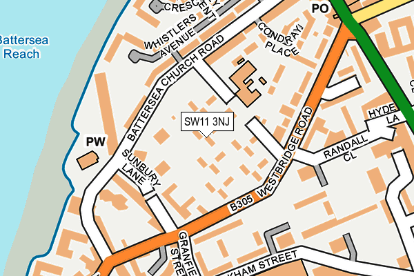 SW11 3NJ map - OS OpenMap – Local (Ordnance Survey)