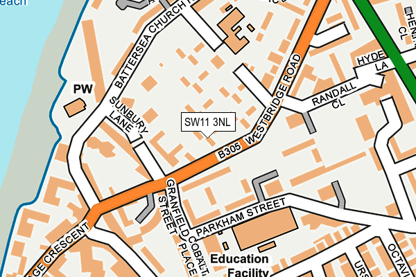 SW11 3NL map - OS OpenMap – Local (Ordnance Survey)