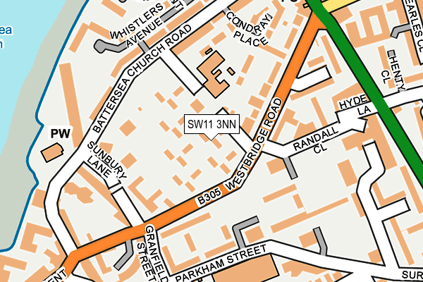 SW11 3NN map - OS OpenMap – Local (Ordnance Survey)
