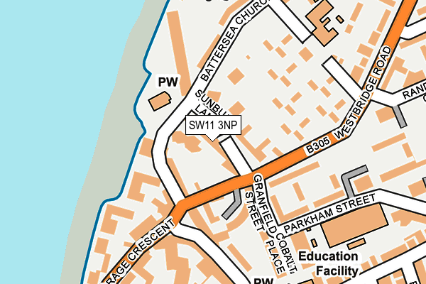 SW11 3NP map - OS OpenMap – Local (Ordnance Survey)