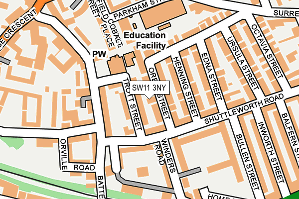 SW11 3NY map - OS OpenMap – Local (Ordnance Survey)