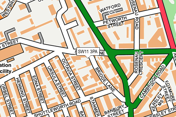 SW11 3PA map - OS OpenMap – Local (Ordnance Survey)