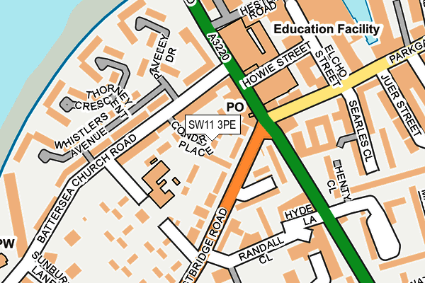 SW11 3PE map - OS OpenMap – Local (Ordnance Survey)