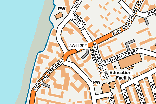 SW11 3PF map - OS OpenMap – Local (Ordnance Survey)