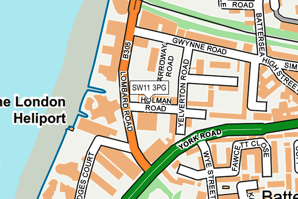 SW11 3PG map - OS OpenMap – Local (Ordnance Survey)