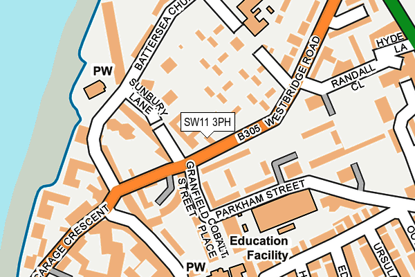 SW11 3PH map - OS OpenMap – Local (Ordnance Survey)