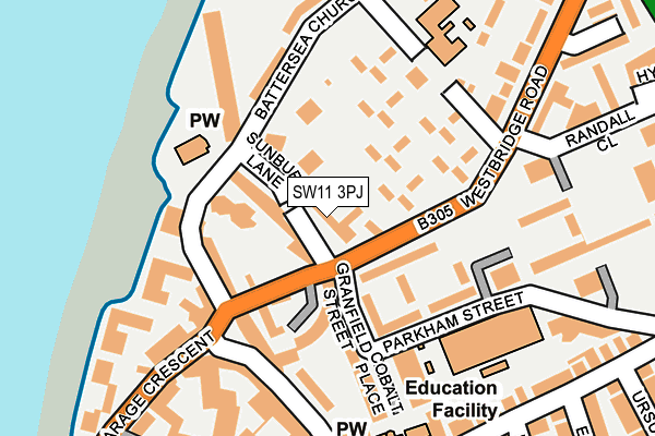 SW11 3PJ map - OS OpenMap – Local (Ordnance Survey)