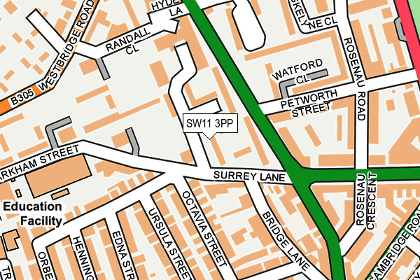 SW11 3PP map - OS OpenMap – Local (Ordnance Survey)