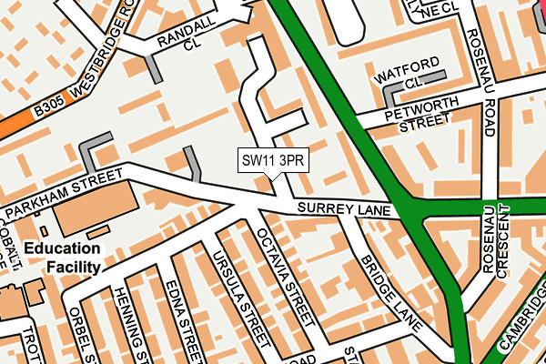 SW11 3PR map - OS OpenMap – Local (Ordnance Survey)