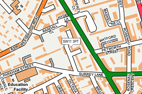 SW11 3PT map - OS OpenMap – Local (Ordnance Survey)