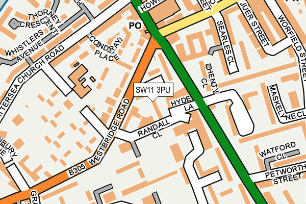 SW11 3PU map - OS OpenMap – Local (Ordnance Survey)