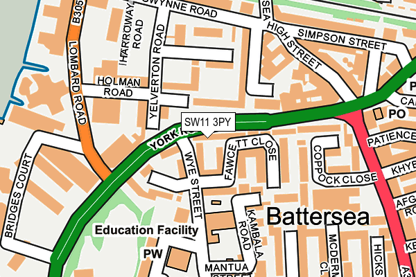 SW11 3PY map - OS OpenMap – Local (Ordnance Survey)