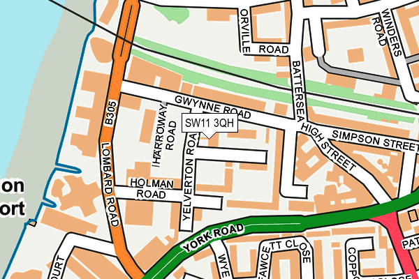 SW11 3QH map - OS OpenMap – Local (Ordnance Survey)