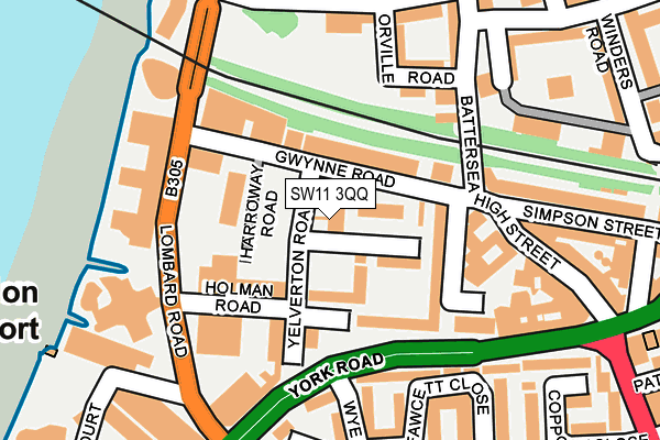 SW11 3QQ map - OS OpenMap – Local (Ordnance Survey)