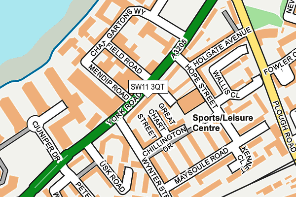 SW11 3QT map - OS OpenMap – Local (Ordnance Survey)