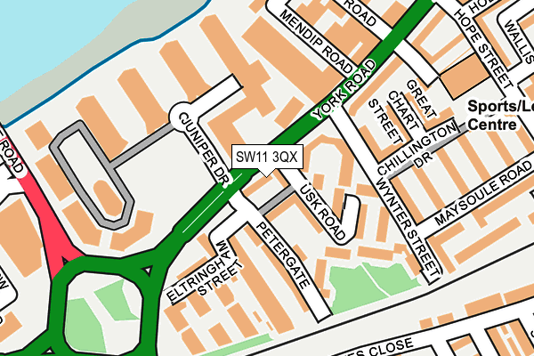 SW11 3QX map - OS OpenMap – Local (Ordnance Survey)