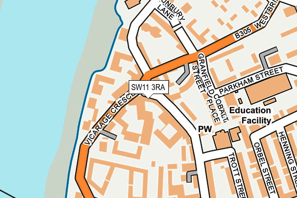 SW11 3RA map - OS OpenMap – Local (Ordnance Survey)