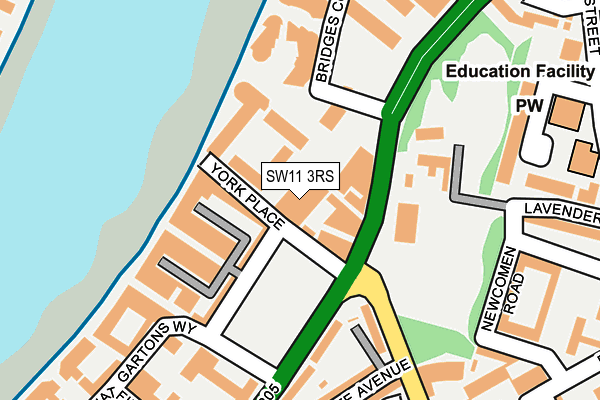 SW11 3RS map - OS OpenMap – Local (Ordnance Survey)