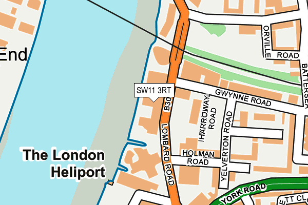 SW11 3RT map - OS OpenMap – Local (Ordnance Survey)